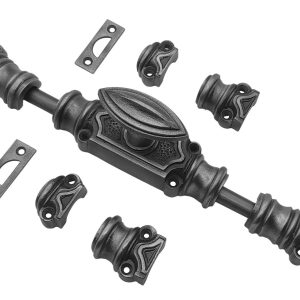 Victorian plain stepped espagnolette bolt/Cremone bolt upto 6 FT 4 "- antique pewter