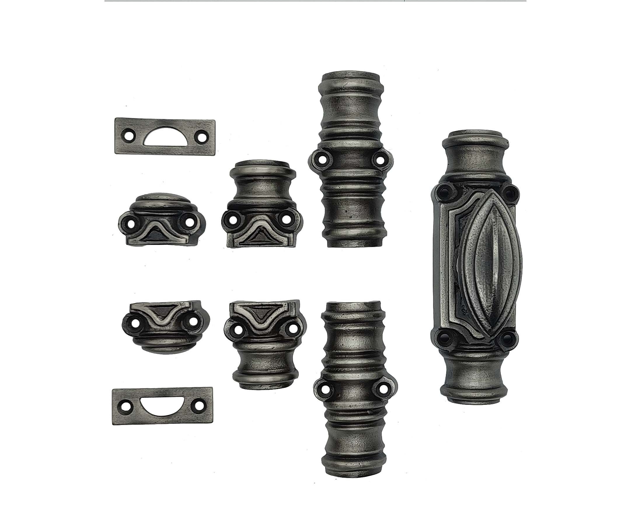 Victorian plain stepped espagnolette bolt/Cremone bolt upto 6 FT 4 "- antique pewter