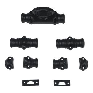 Cast Iron Plain STEPPED rustic industrial retro style Window Cremone Bolt, Black Powder Coat Finish- up to 6 feet