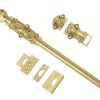 matching to cremone bolt : solid brass FLORAL polished lacquered surface sliding bolt 12 inches