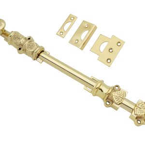 matching to cremone bolt : solid brass FLORAL polished lacquered surface sliding bolt 12 inches