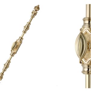 Plaine stepped espagnolette bolt/Cremone bolts upto 9 feet polished brass unlacquered
