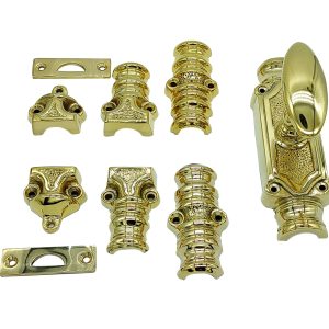 Classic door espagnolette bolt / Cremone bolt 9 feet polished brass unlacquered