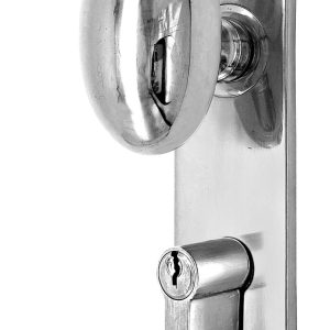 Oval knob locking brass door espagnolette bolt/Cremone bolt upto 8.5'-Polished chrome