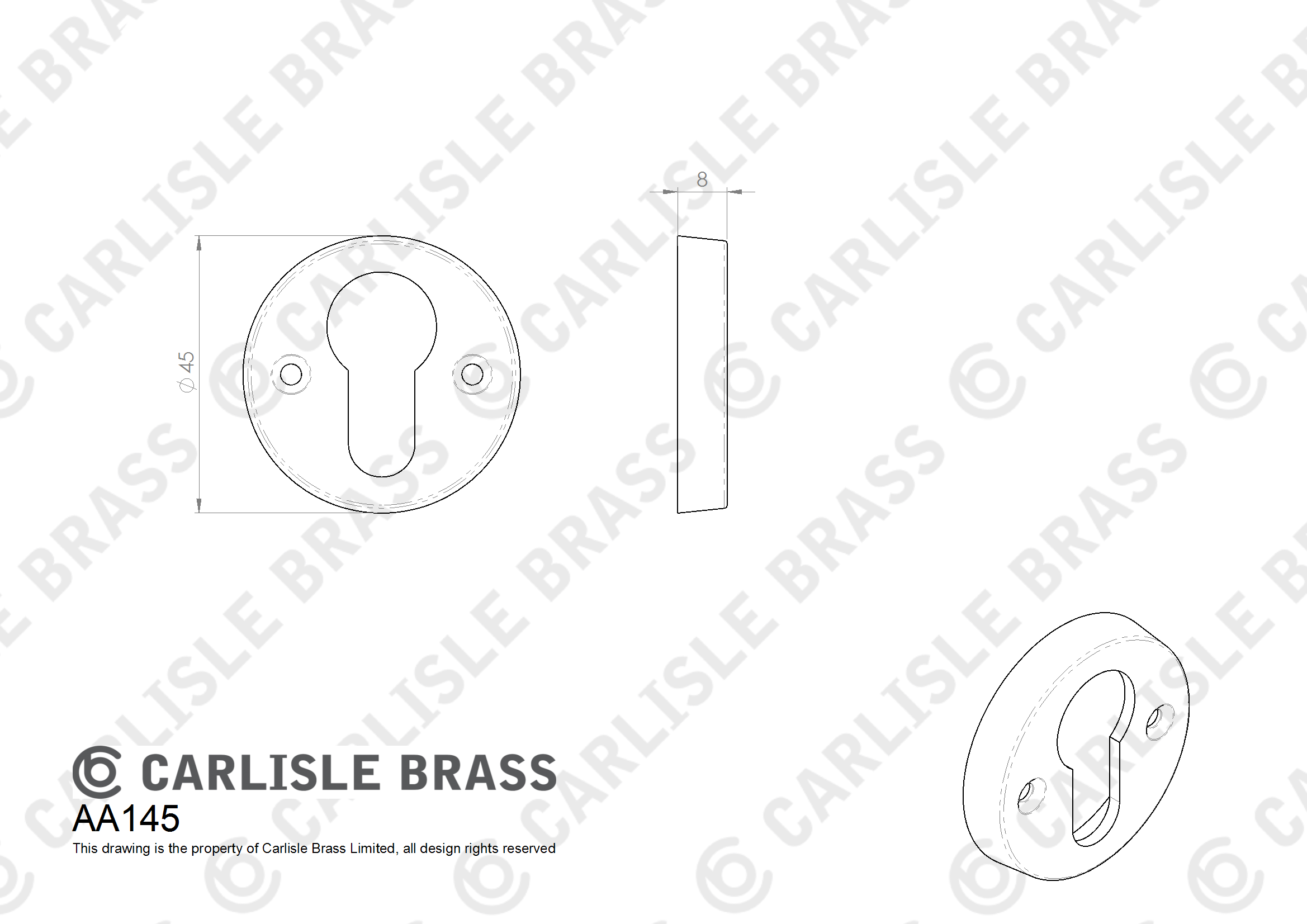 Euro Profile Esutcheon