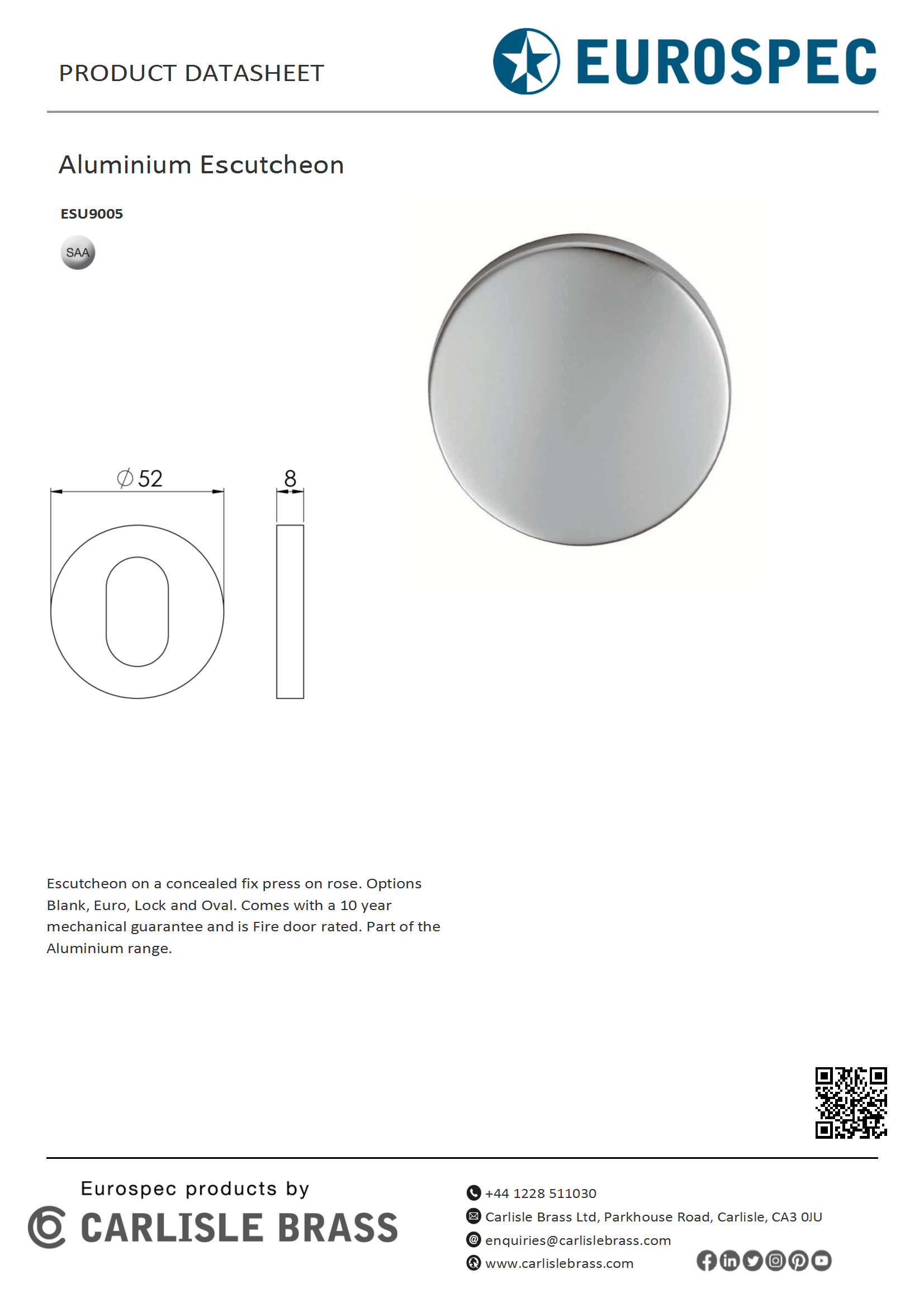 Aluminium Escutcheon