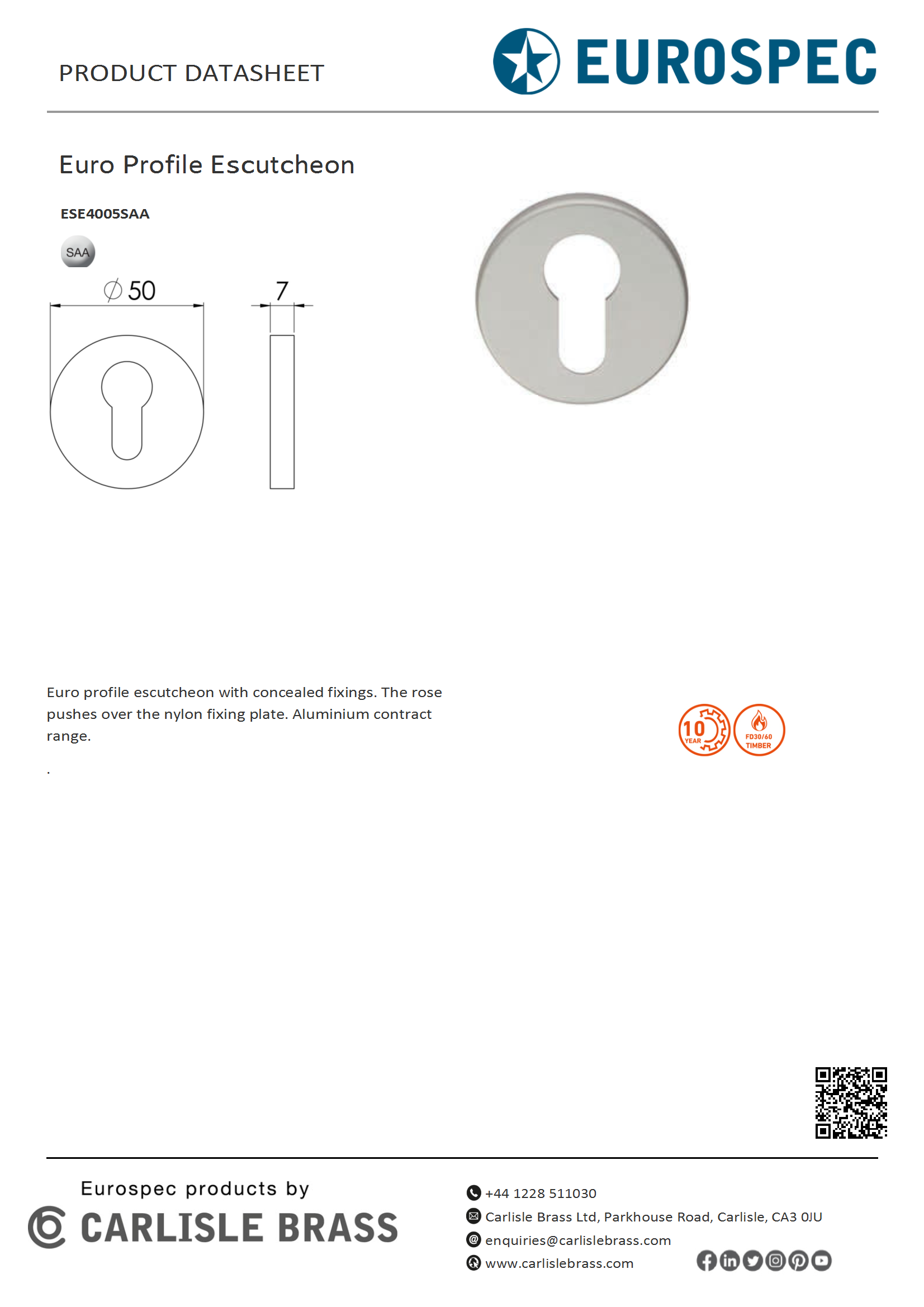 Euro Profile Escutcheon