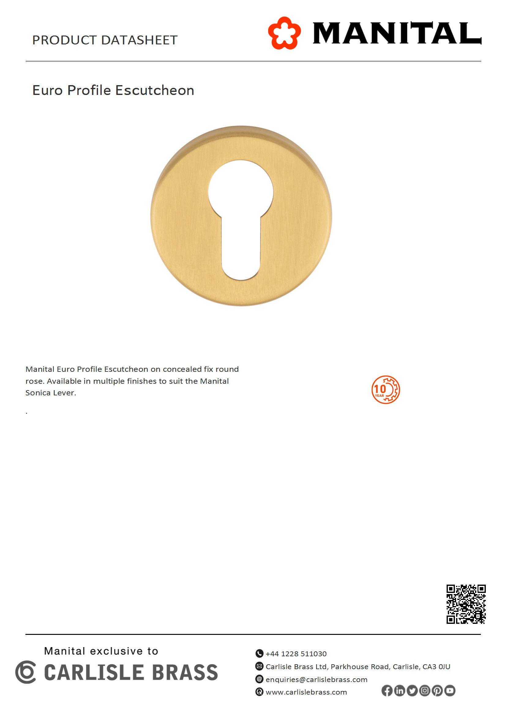 Euro Profile Escutcheon