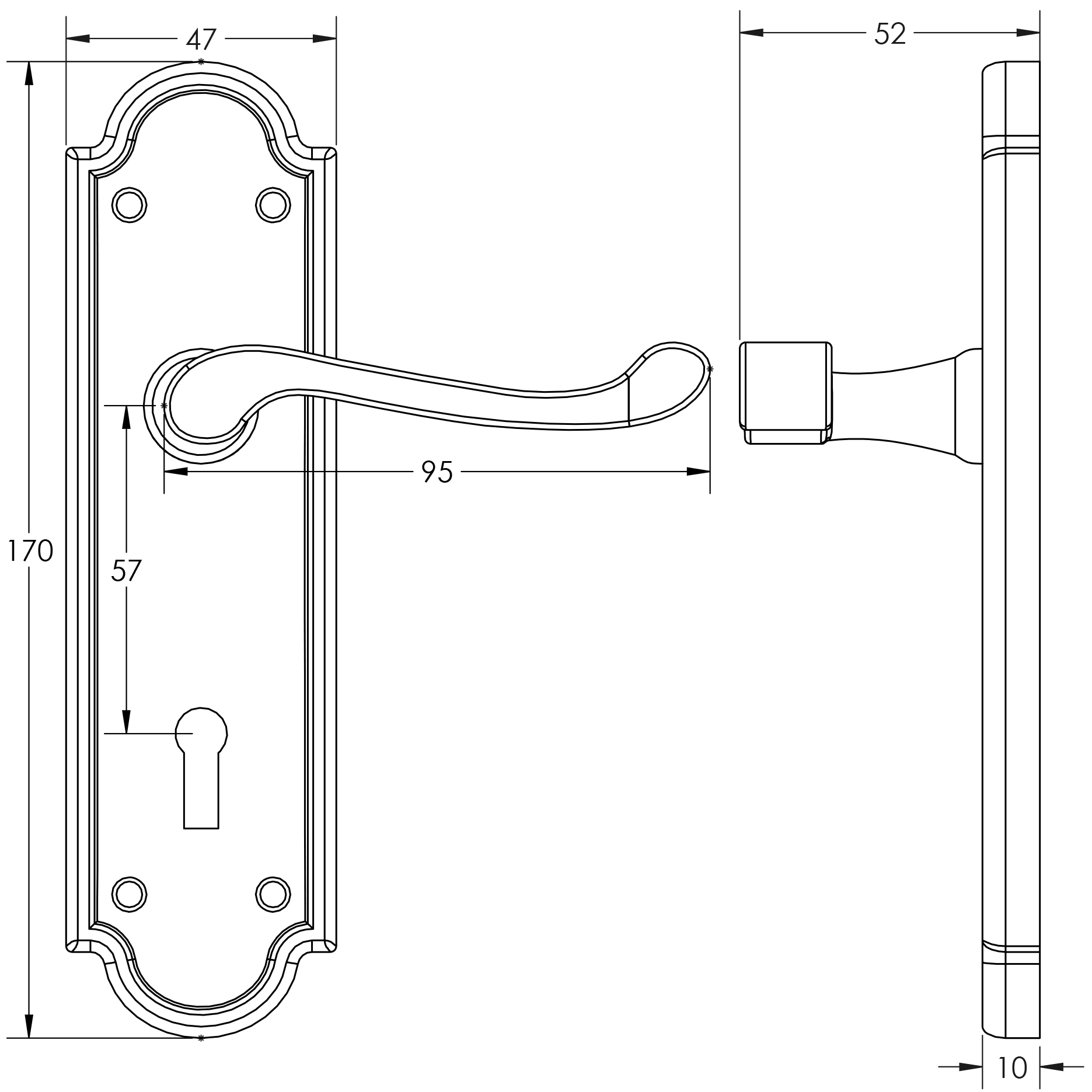 Antique Turnberry Suite Lever on Plate
