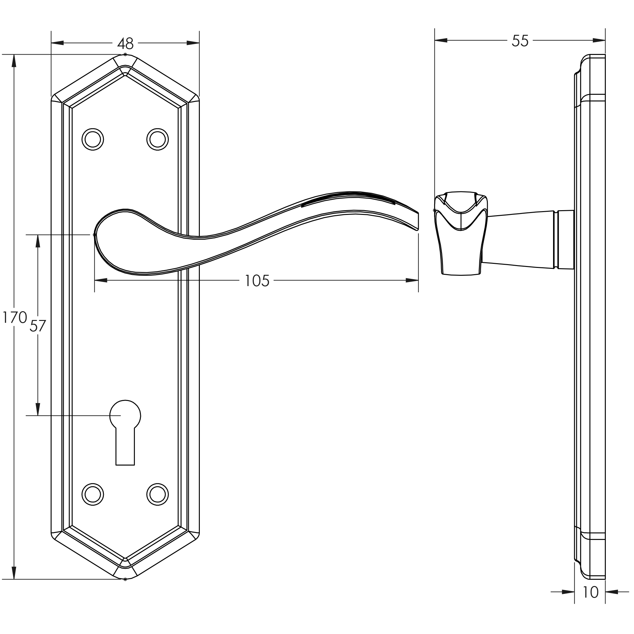 Antique Wentworth Suite Lever on Plate