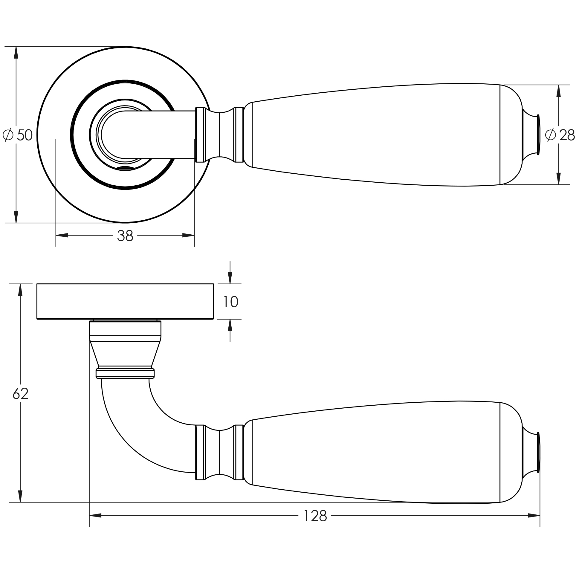 Jedo Natural Oxford Door Handles