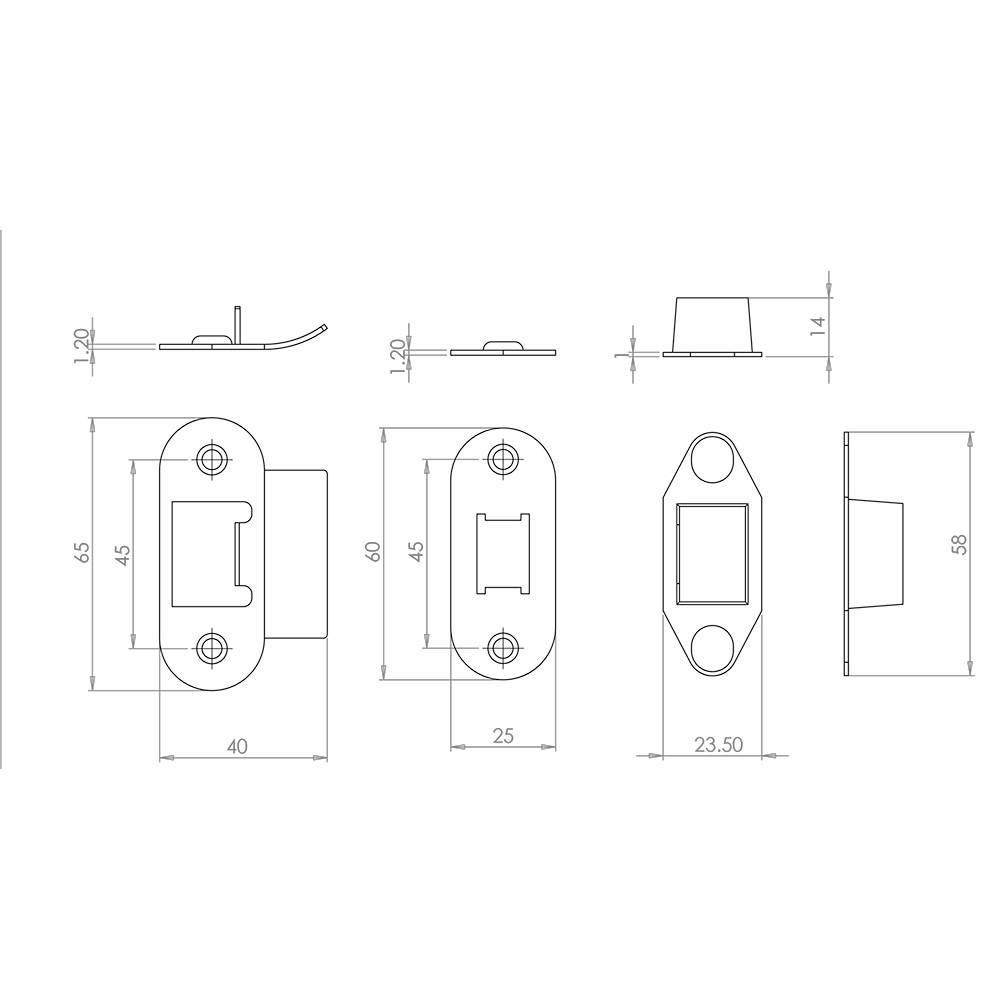 Jedo Radiused Accessory Packs for Heavy Duty Tubular Latches