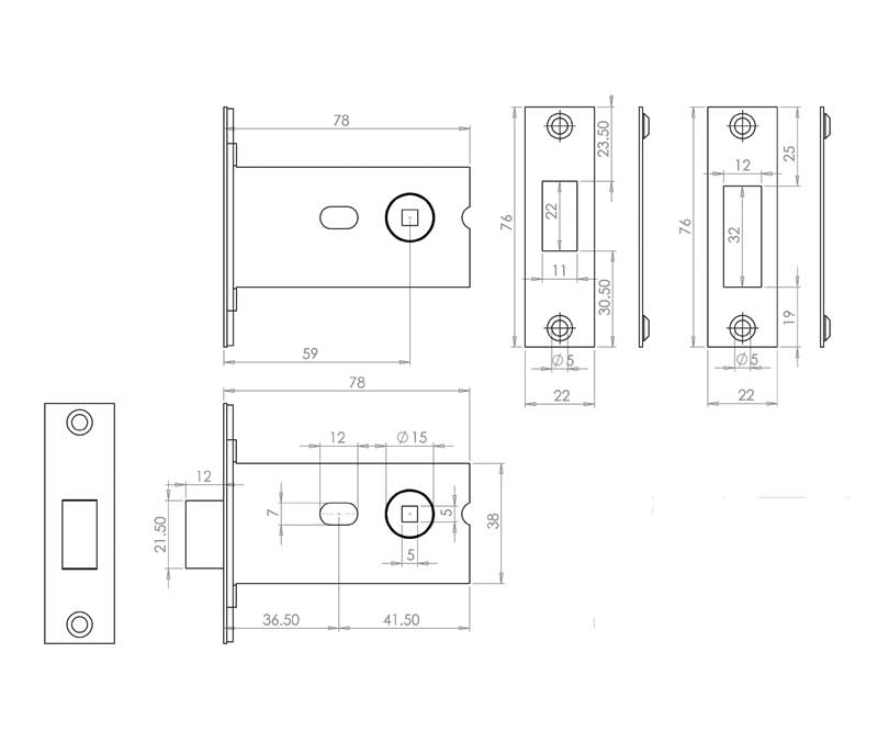 Jedo Box Deadbolts 76mm