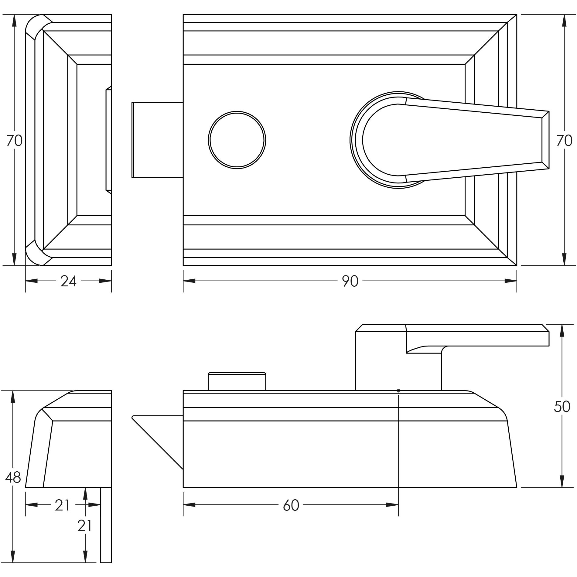 Jedo Standard Stile Night Latches
