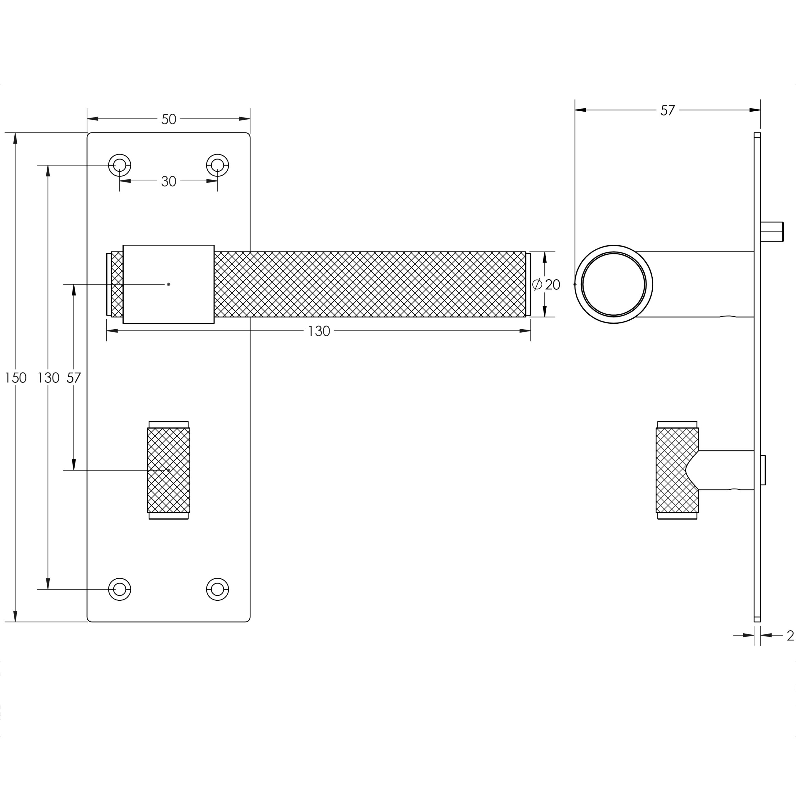 Nero T-Bar Lever on Plate