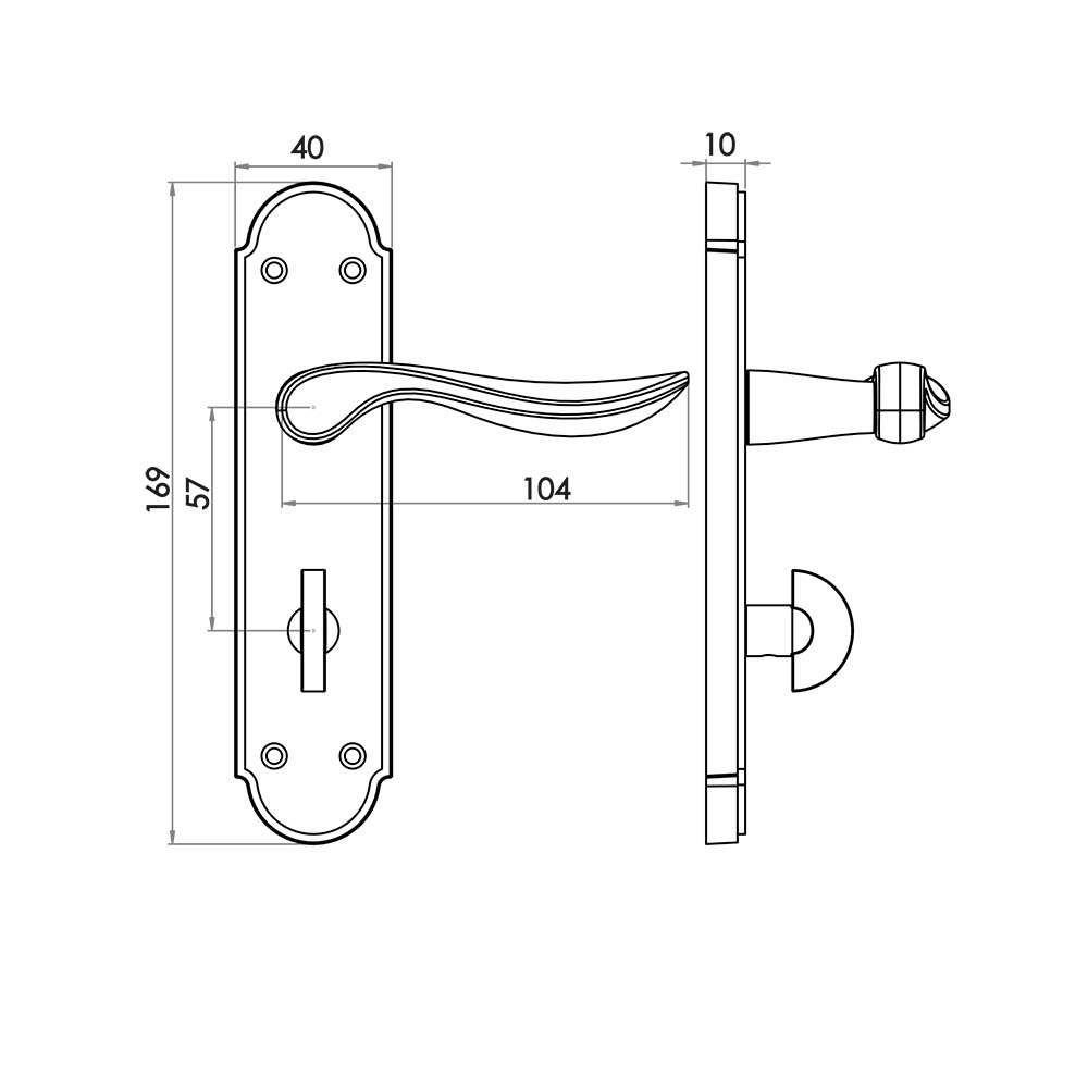 Jedo Henley Suite Lever on Plate