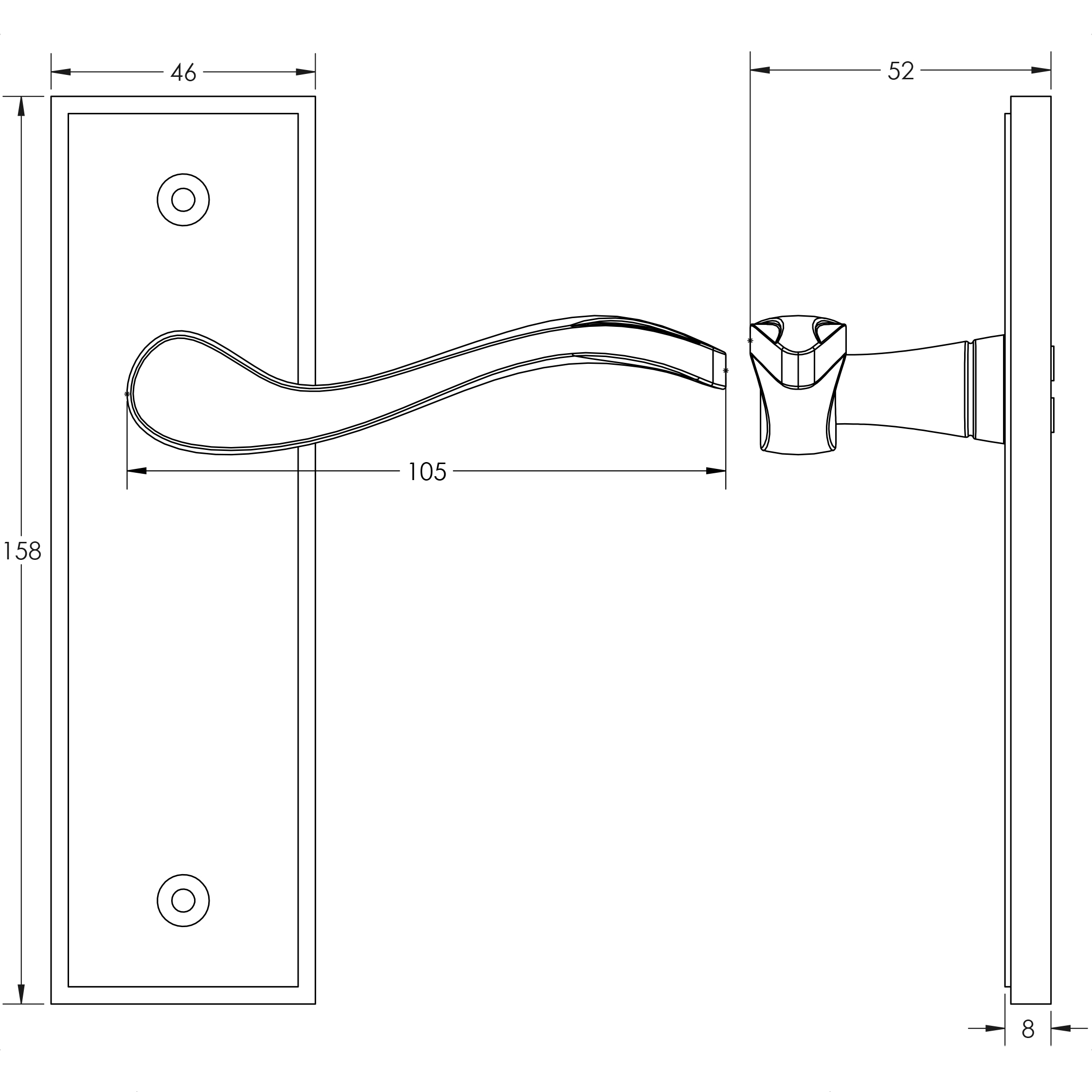 Jedo Ronda Suite Lever on Plate