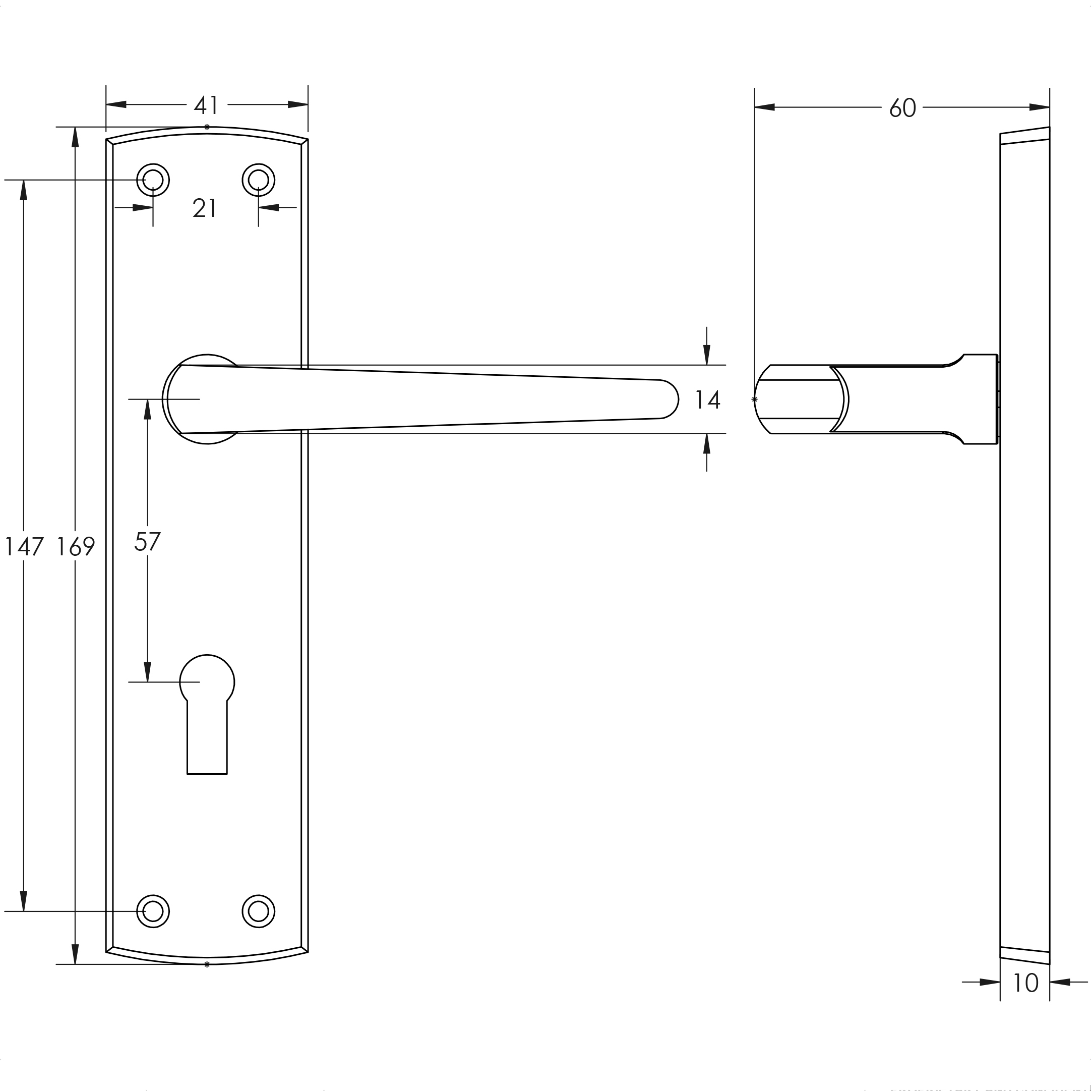 Jedo Bray Suite Lever on Plate