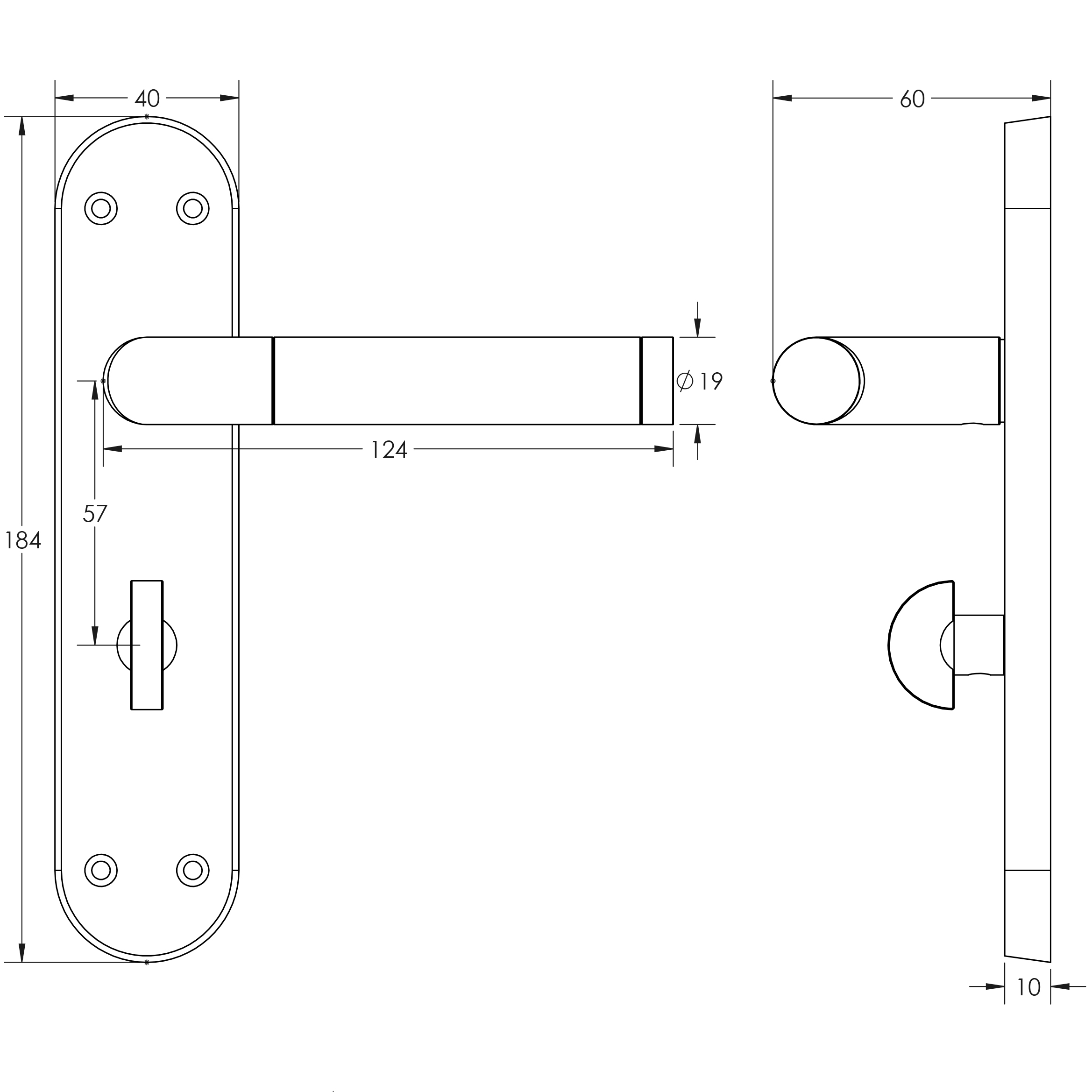 Jedo Mitred Suite Lever on Plate