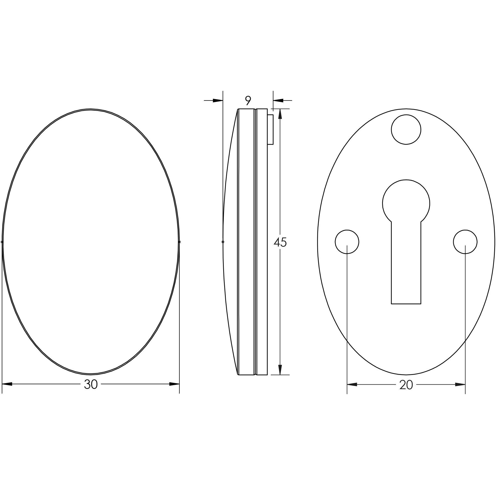 Jedo Oval Covered Escutcheon