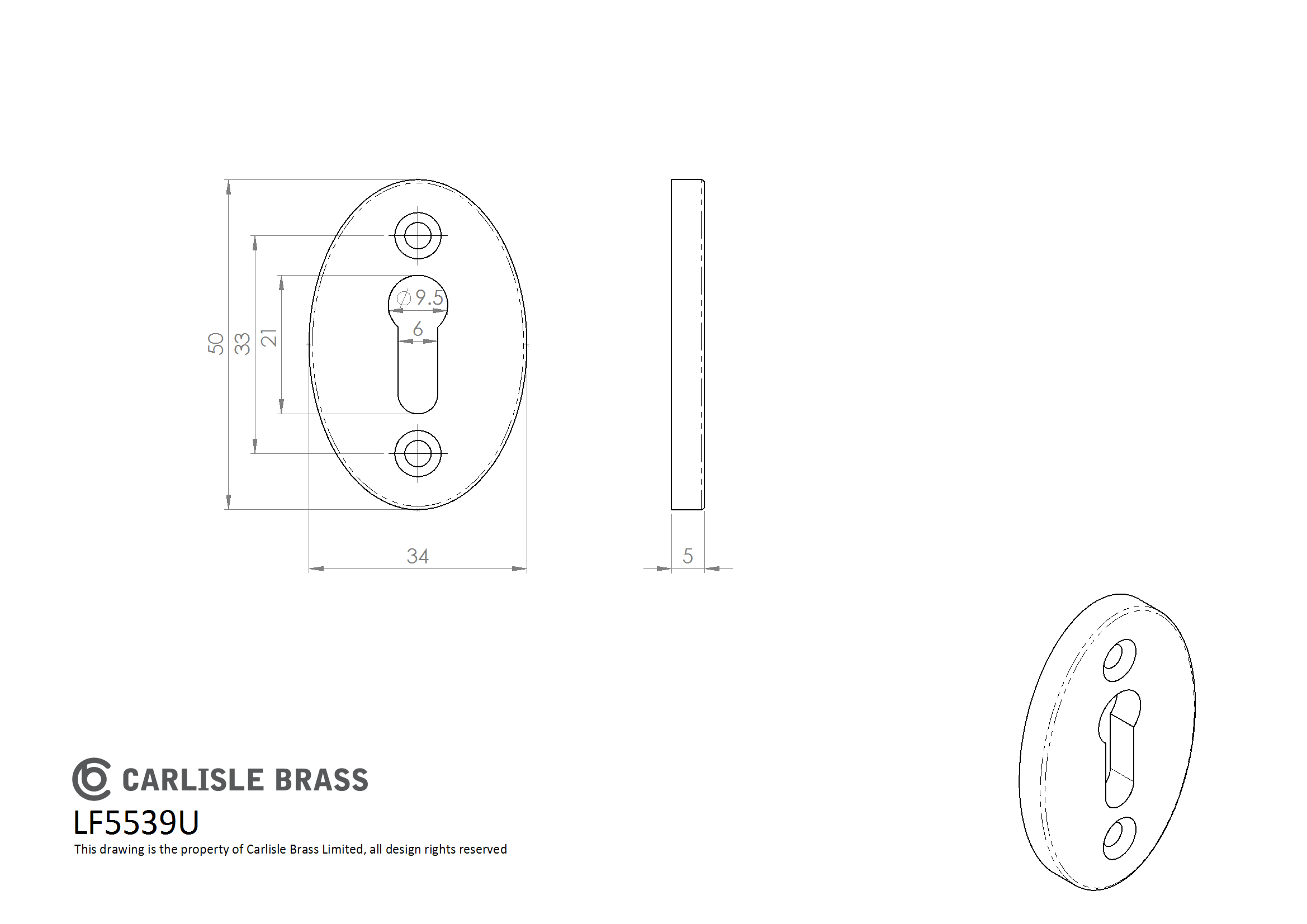 Oval Shape Escutcheon
