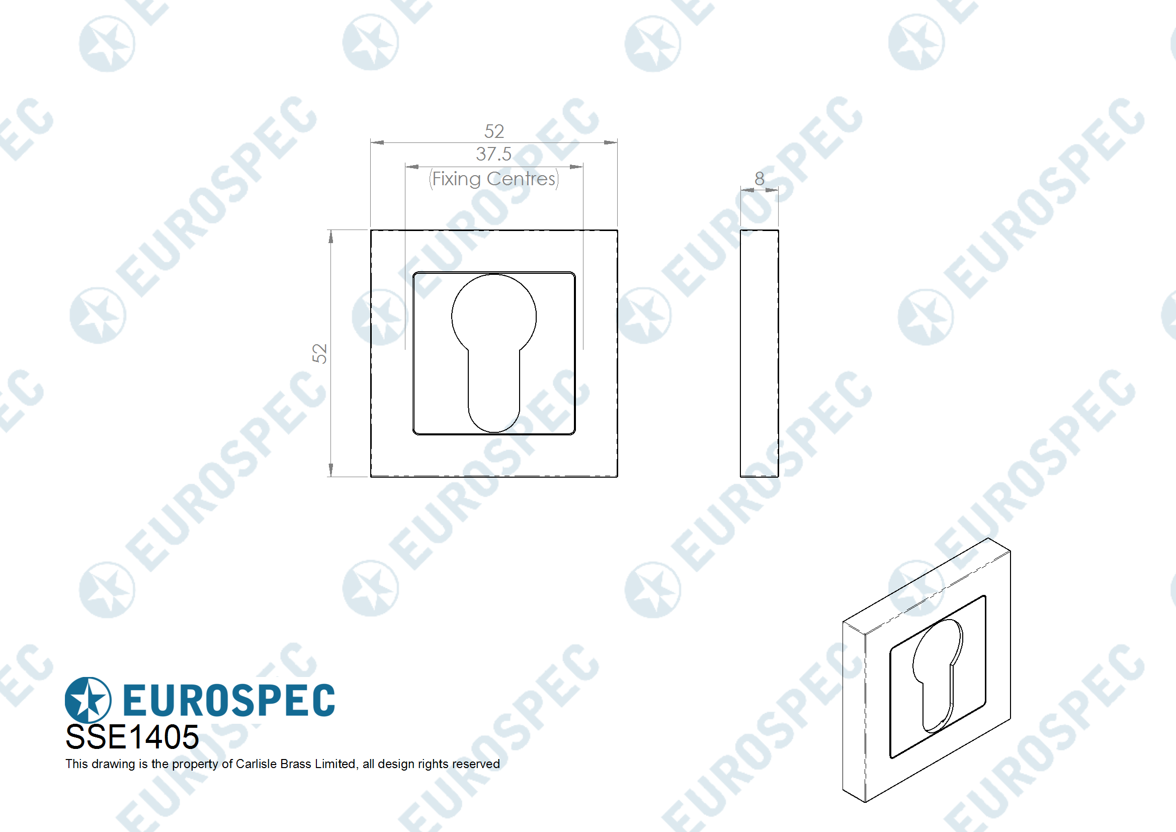 Square Euro Escutcheons