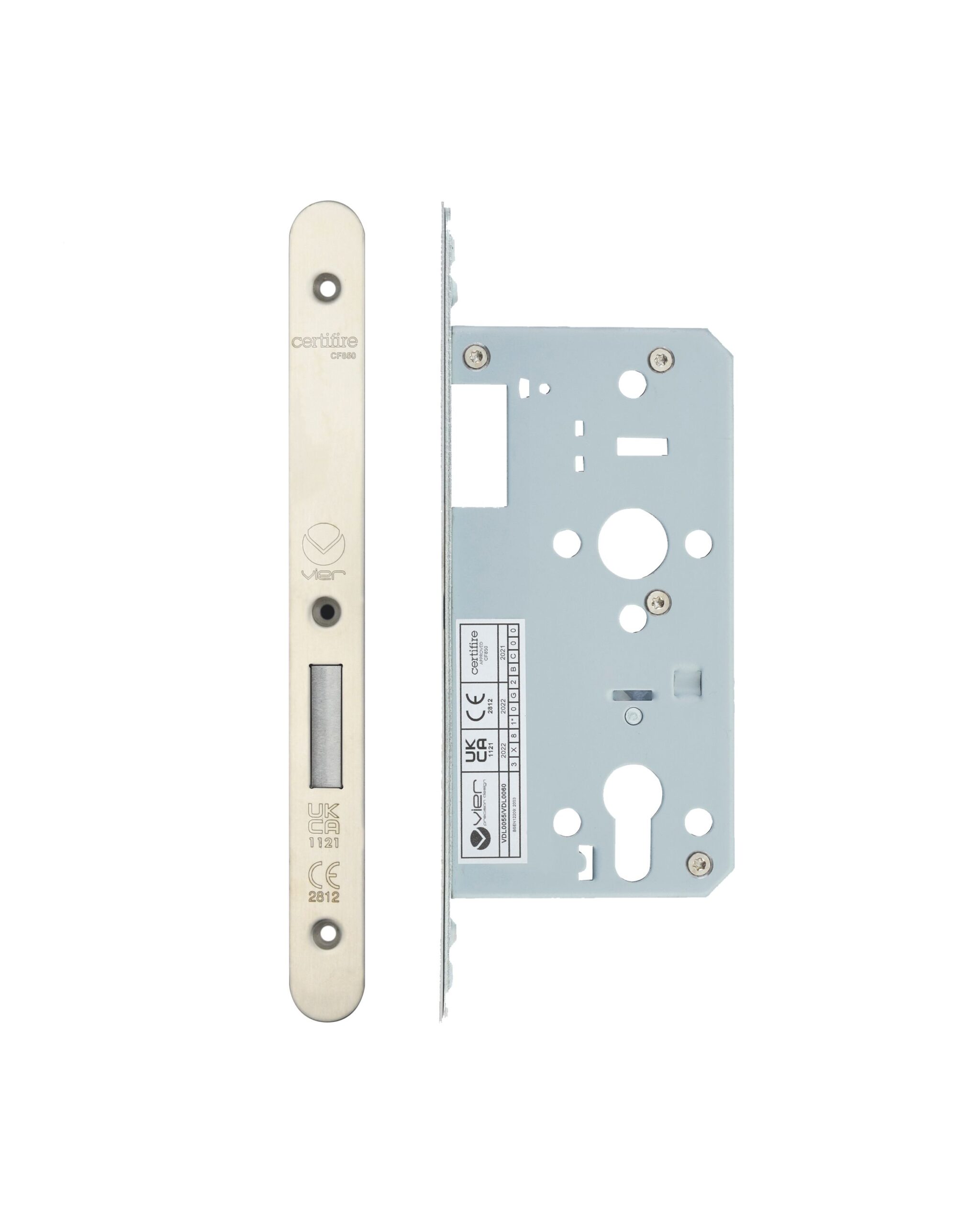 2 Piece - DIN euro deadlock - backset 55mm - radius