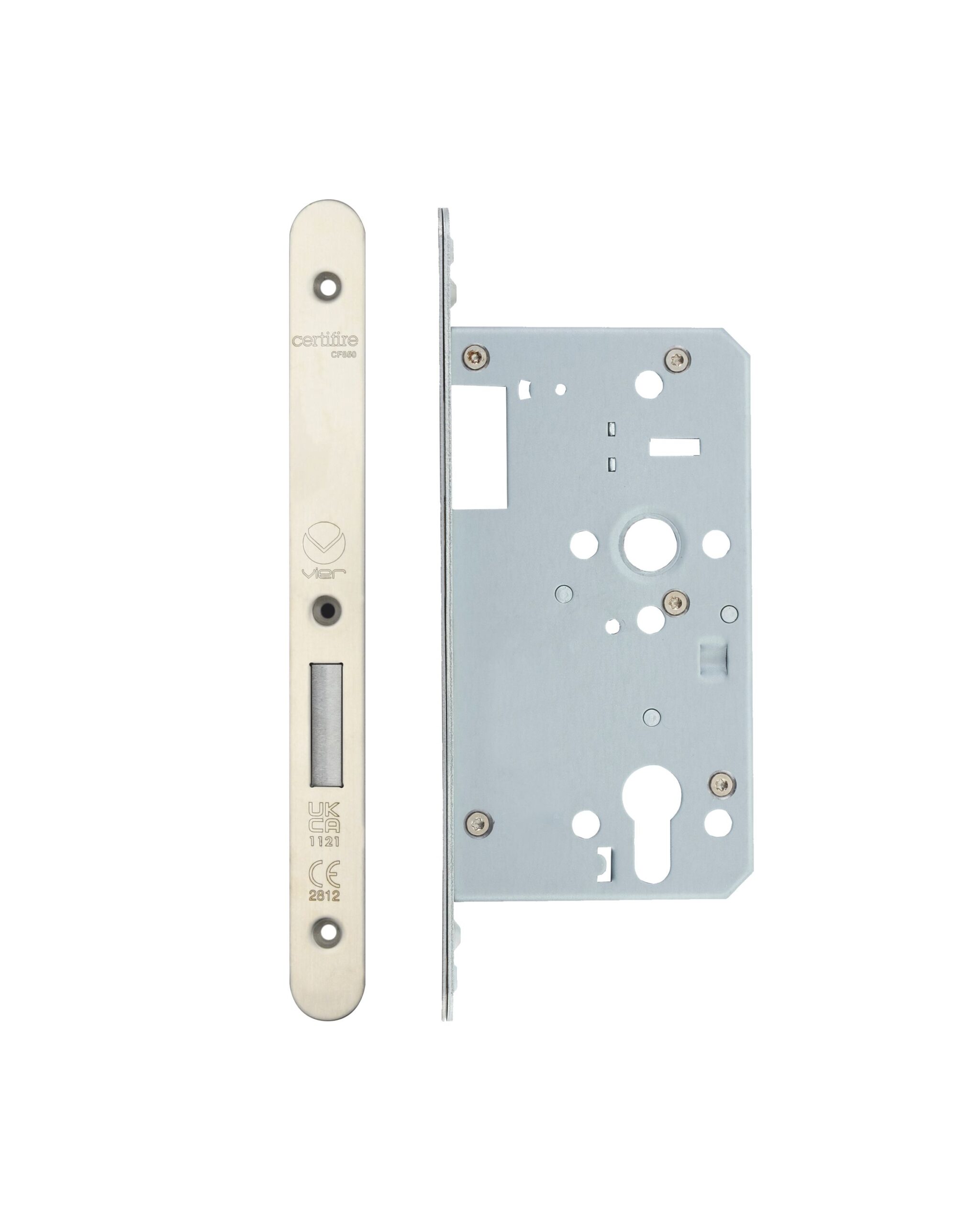 2 Piece - DIN euro deadlock - backset 60mm - radius - single throw