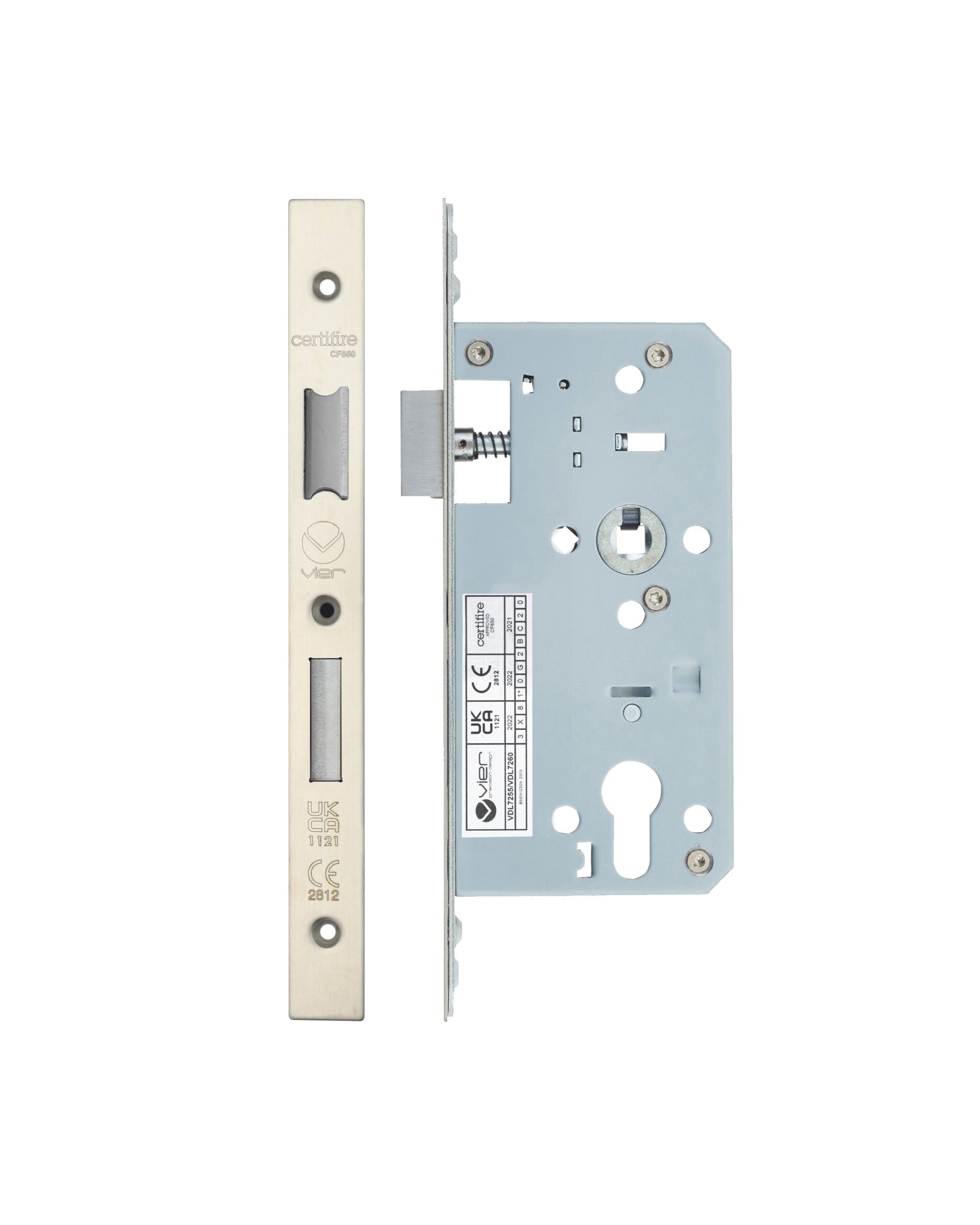 2 Piece - DIN euro sashlock - 72mm c/c - backset 55mm