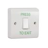 Standard Retractable Switch Button c/w White Back Box - "Press to Exit"