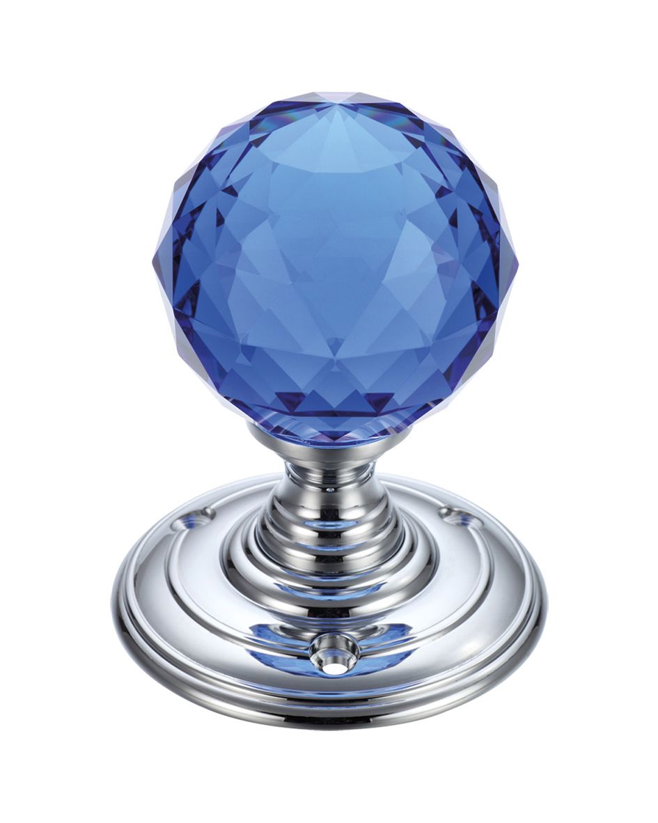 Glass Ball Mortice Knob - Facetted 55mm