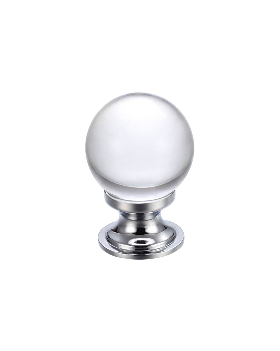 Glass Ball Cabinet Knob - Plain 25mm