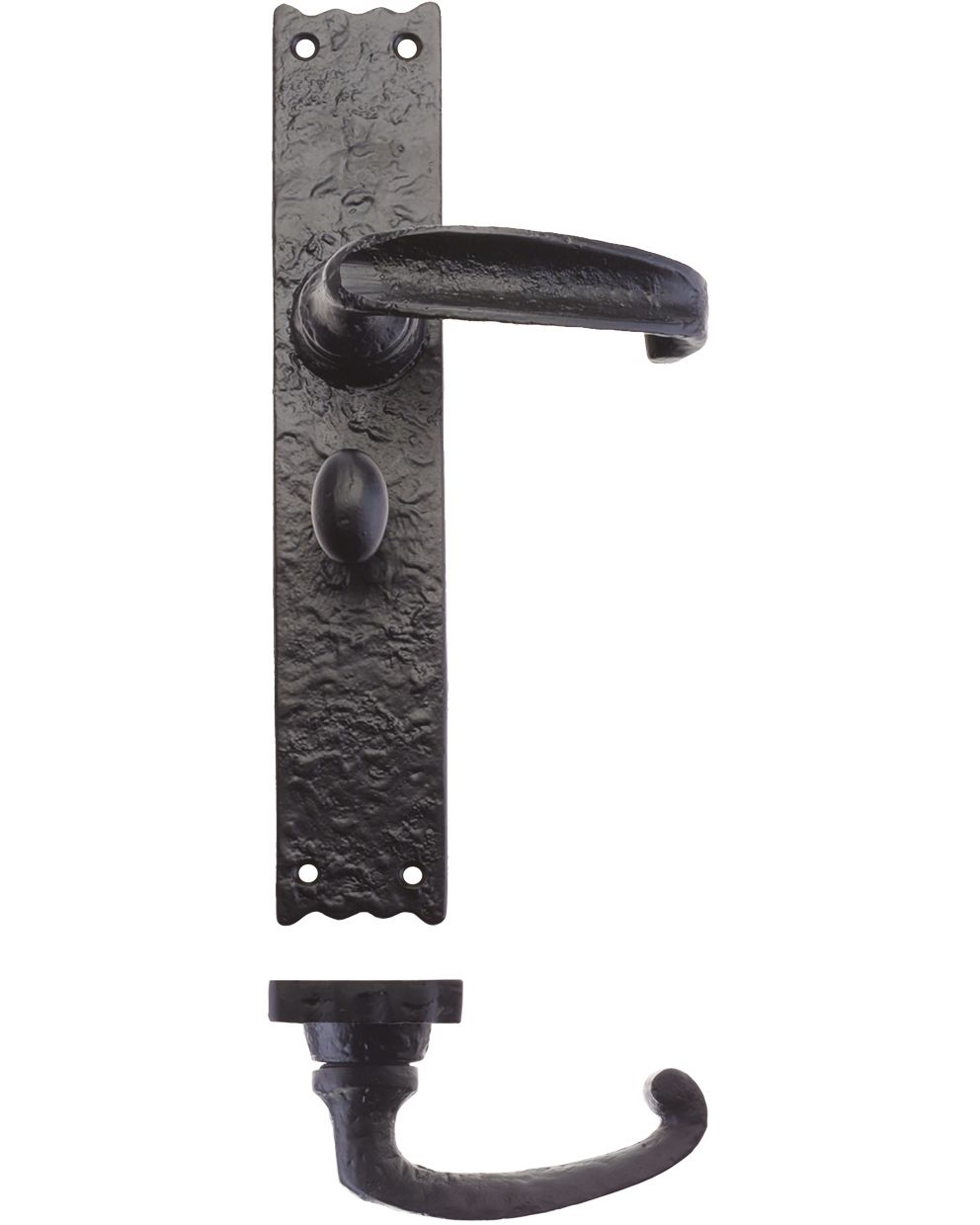 Traditional Lever on Bathroom Long Backplate - 10"