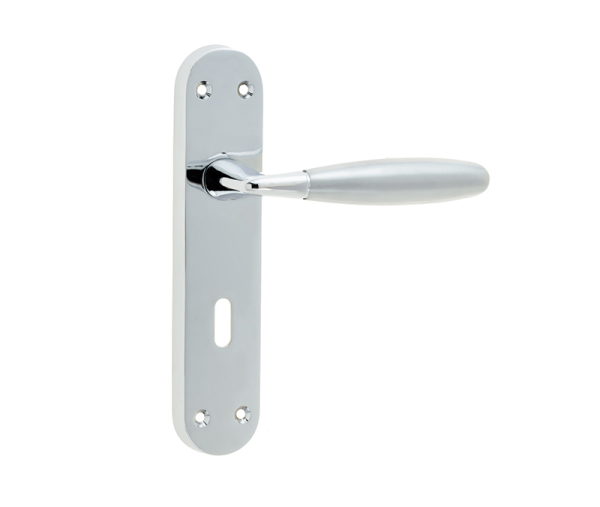 Stylo Suite Door Handle on Lockplate Polished Chrome/Satin Chrome