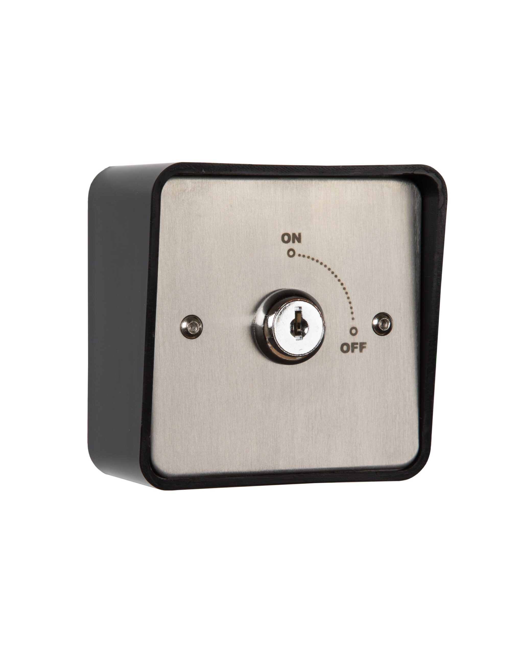 On/Off Latching Key Switch in Stainless Steel Plate c/w Shrouded Back Box