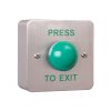 Standard Stainless Steel Plate, Green Dome Steel Button c/w Kobo Back Box - "Press to Exit"