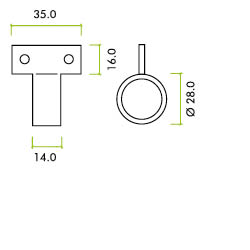 Window Sash Ring Vertical Fix - 28mm