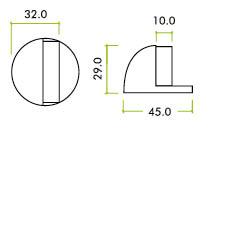 Door Stop - Floor Mounted - Oval 50mm dia.
