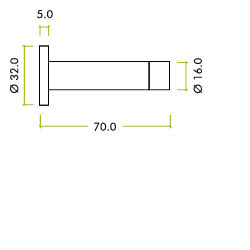 Door Stop - Cylinder c/w Rose 64mm