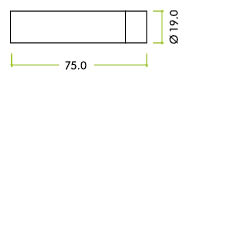Door stop - hollow cylinder - 74mm projection w/o rose