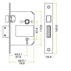 British Standard 5 Lever Sashlock