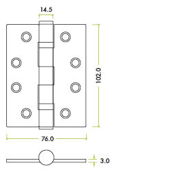 Grade 13 Ball Bearing Hinge - SS201 - CF849