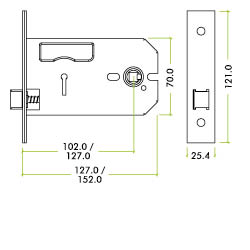 Horizontal Latch - 152mm