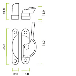 Fitch Fastener c/w Key