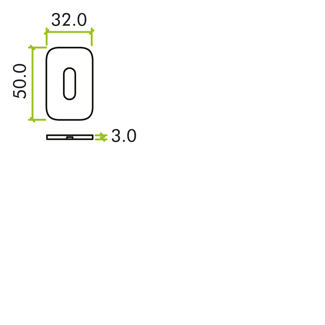 Standard Profile Escutcheon - Rosso Mini Squircle - 50 x 32 x 3