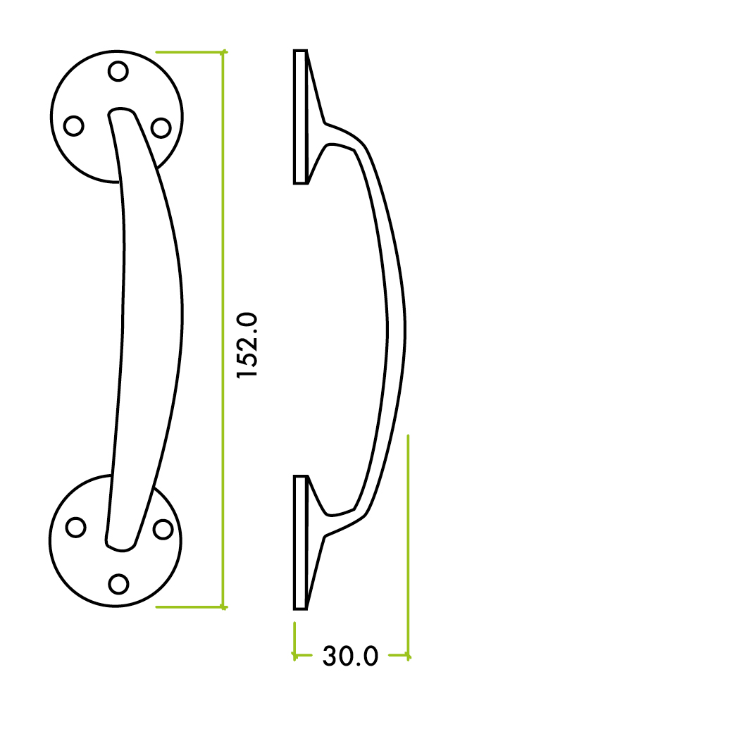 Victorian Bow Handle - 6"