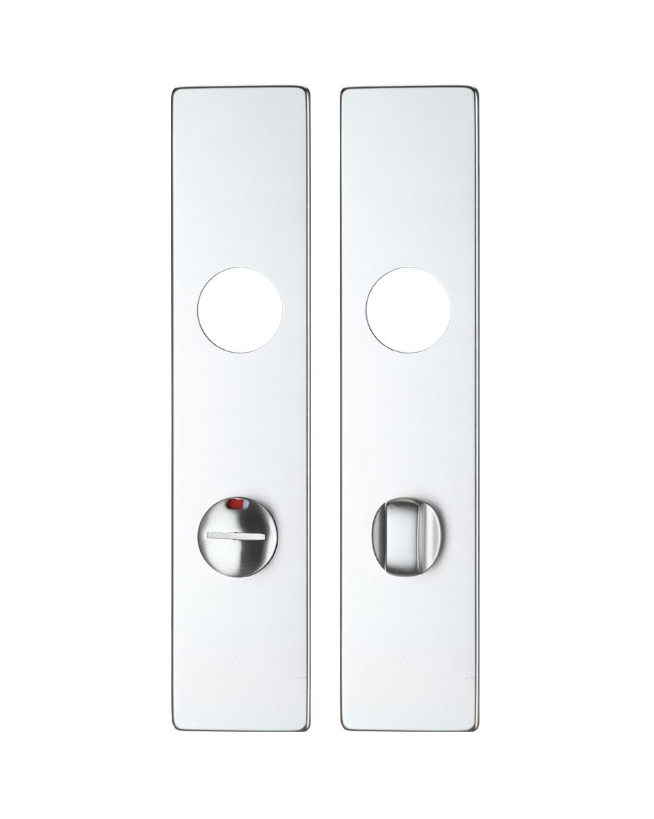 Spare Push on Bathroom Backplate for Aluminium including the Turn and release - 78mm Centres - Long Backplate