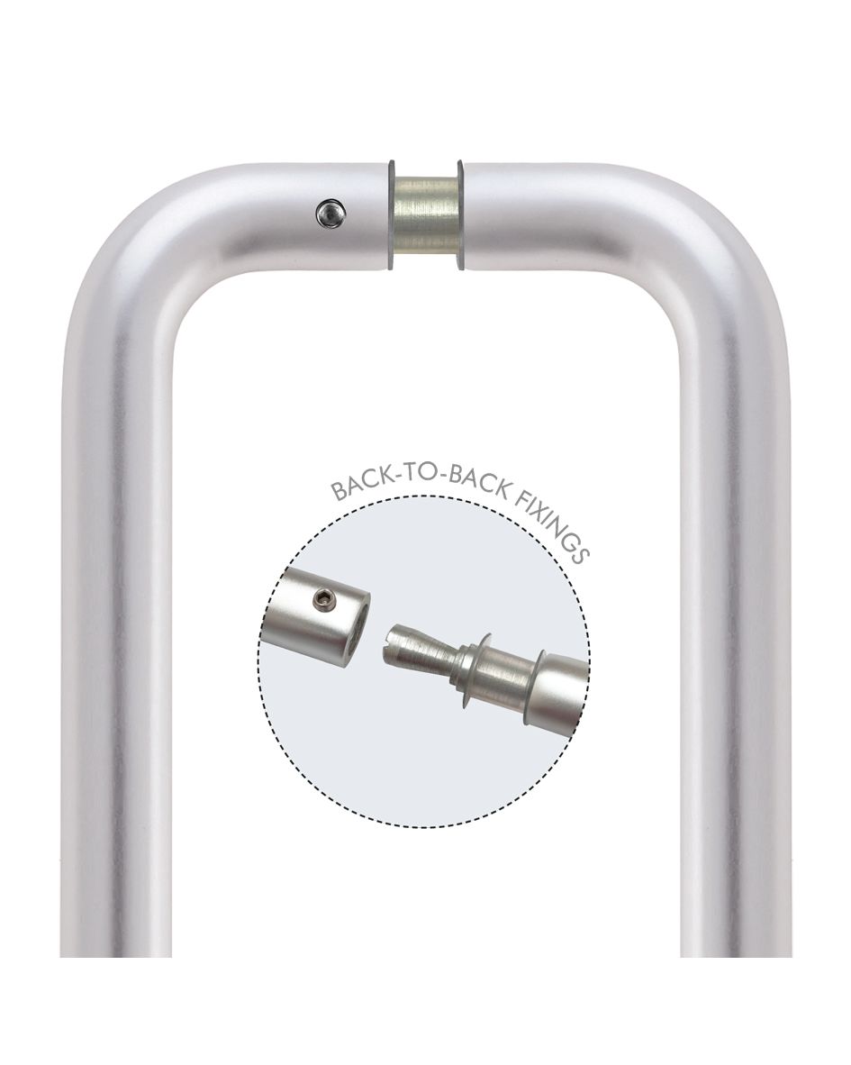 Pair of 19mm D Pull Handle 425mm c/w Back to Back Fixings