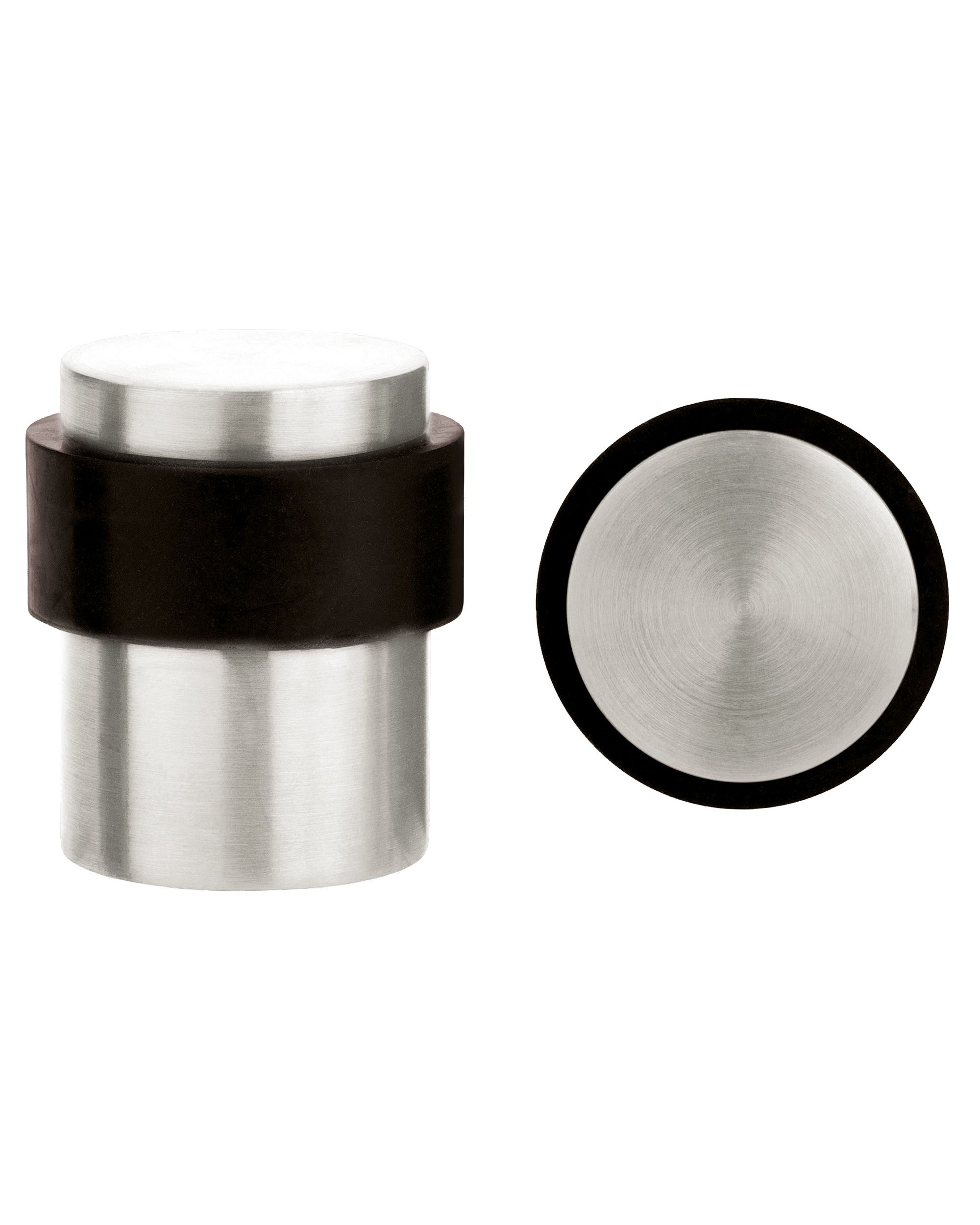 Door Stop Floor Mounted - Round Collared Flat Top 35mm dia