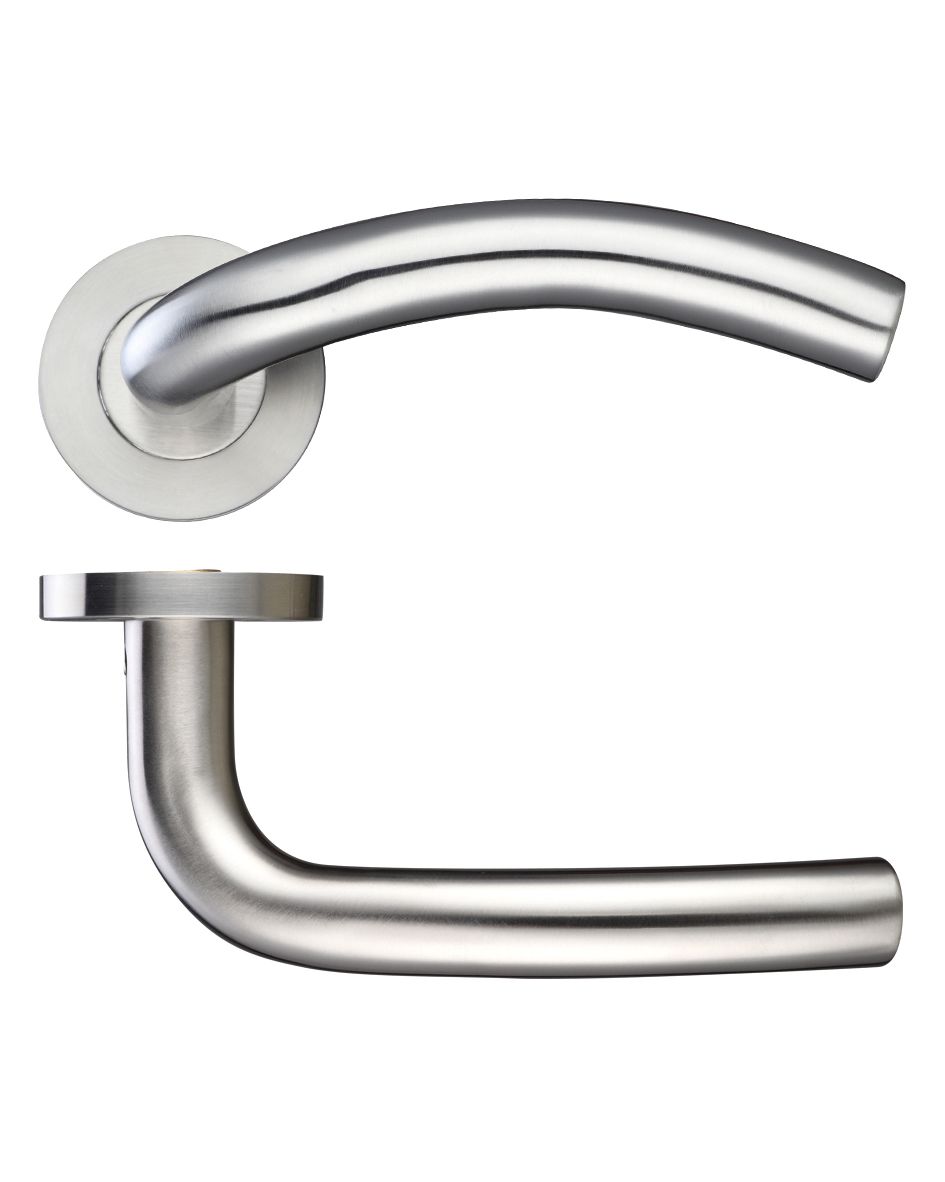 19mm Arched Lever - Push On Rose - 52mm Rose - Grade 304